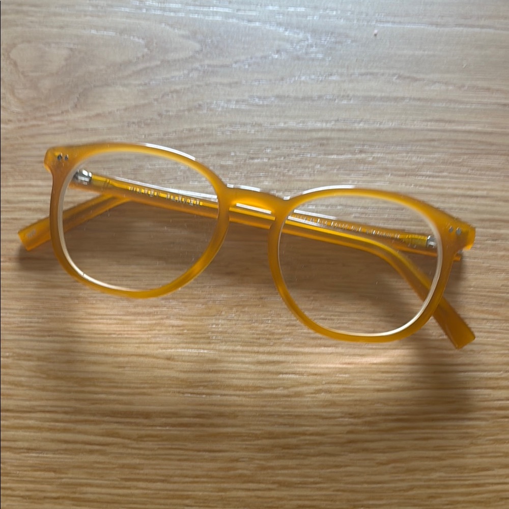 Brand New Warby Parker Carlton Glasses in Apricot, with prescription lenses,